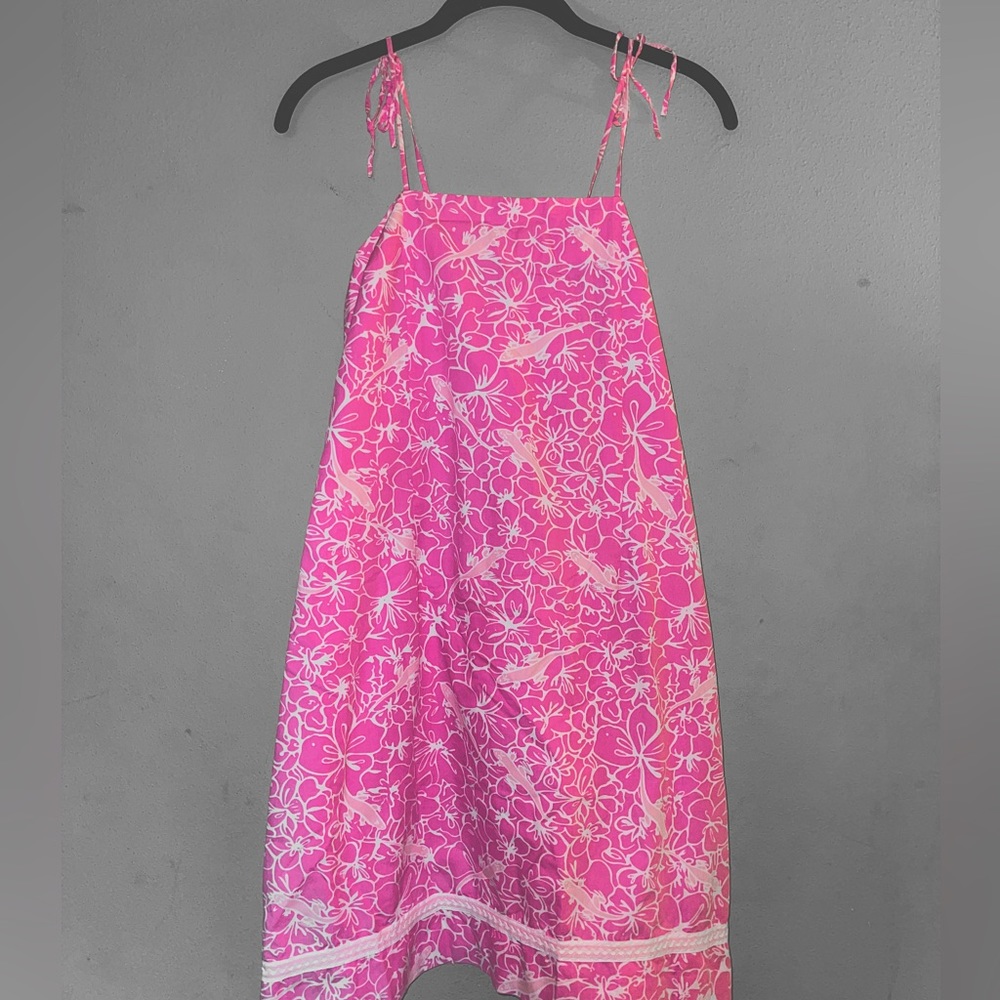 Vintage Authenticated Lily Pulitzer Pink Lizard Mini/Midi Dress Size 10